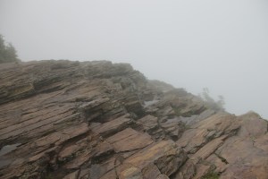 Cliff Tops, June 28, 2013. Swirling clouds obscure the stunning vistas beyond.
