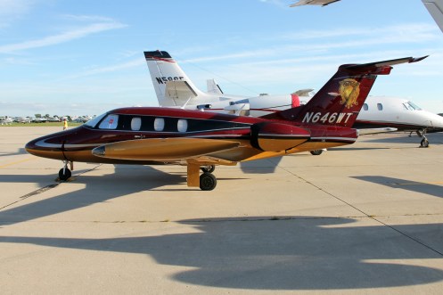 This Eclipse 500 wears one of the most unique paint schemes I have ever seen. The Eclipse 500 is one of the only very-light-jet aircraft to reach production.